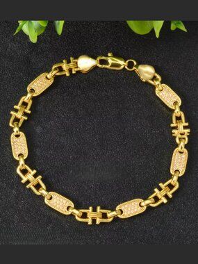 14K Gold 8" Womens 1ct Diamond Chain Link Bracelet 14 K Sterling Silver Jewelry